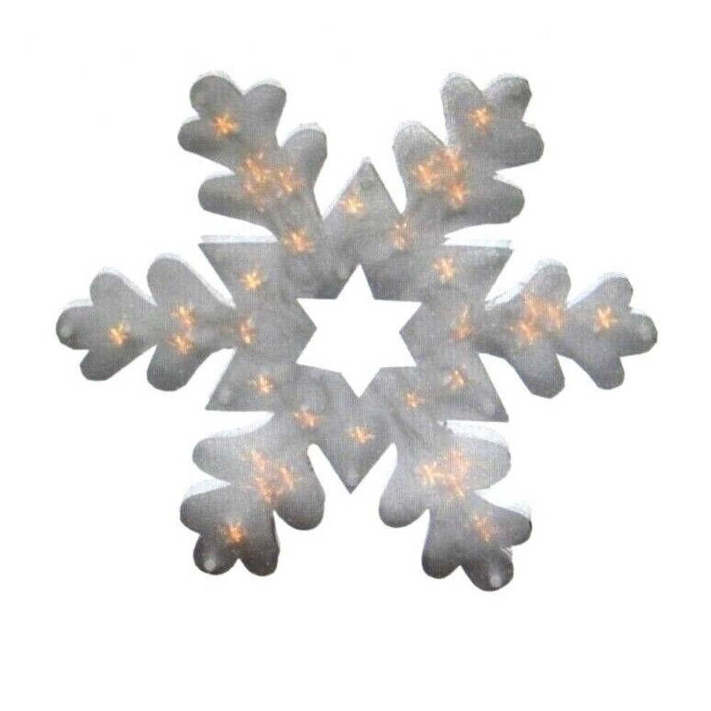 Holiday Home Glazed Shimmering Snowflake Silhouette Light Christmas Décor 16.5"